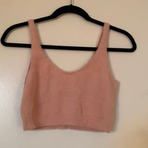 Fuzzy Pink Crop Top